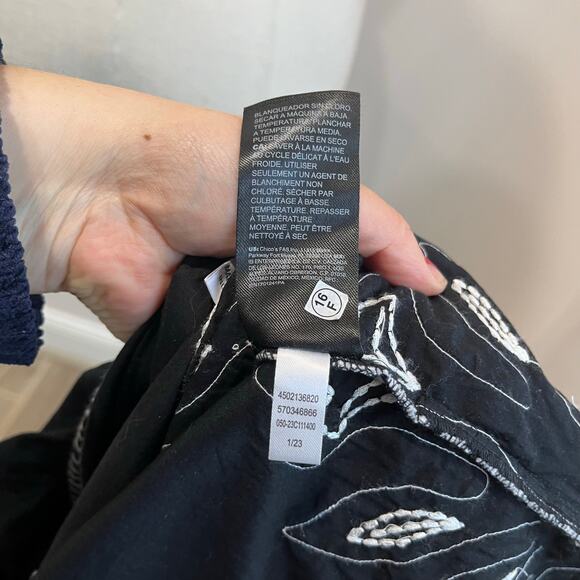 Chico’s Embroidered Boho Midi Dress Black White Size 3 XL 16 Resort Cruise - Picture 11 of 11